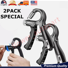 2 Hand Grip Strengthener Power Trainer Gripper Strength Adjustable Gym Exerciser picture