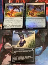 MTG Magic: The Gathering Foundations SWIFTFOOT BOOTS x3 Reg, Foil, Borderless NM picture