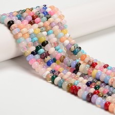 Mixed Gemstone Smooth Rondelle Beads Size 5x8mm 15.5'' Strand picture