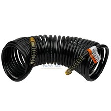 1/4 X 25 Ft Recoil Air Hose Coiled Black Nylon 200 PSI Spring Durable Ends picture