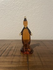 Vintage Viking Amber Glass Penguin #7276 picture
