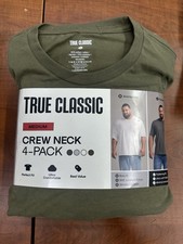 True Classic 4 Pack Crew Neck Shirts Short Sleeve Size M Grey/White/Dessert/Gree picture