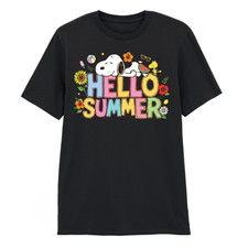 Hello Summer T-Shirt Unisex S-2XL Cotton Summer Beagle Tee Dog & Bird Top Gift picture