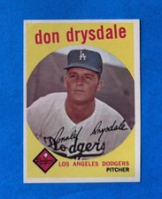 1959 TOPPS #387 DON DRYSDALE BASEBALL CARD - HOF - SHARP CORNERS picture