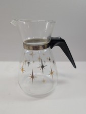 Pyrex Atomic Starburst Vintage MCM CARAFE Syrup Dispenser Mini Coffee - 6” Tall picture