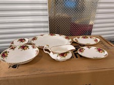 Vintage Royal Albert Old Country Roses 6 Pc Serving Set Bone China England 1962 picture