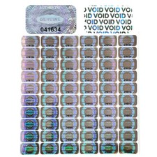 300PCS Silver Tamper Proof Stickers Waterproof Unique Serial Number Labels picture