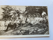 Tucson Arizona 1910 Real Photo Postcard Of Women's Camp On Rock picture