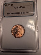 1925-D Lincoln Wheat Cent Unc. BU Red PQ++ Randon Slab Holder picture