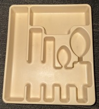 VTG Rubbermaid Tray Utensil Silverware Tray Almond #2922 RETRO picture