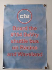 RARE Chicago Cubs 2003 CTA Bus #154 DeVry Banner RACINE and WAVELAND Wrigley picture