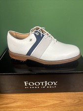 Footjoy Premiere Mens Versatrax White Blue Leather Golf Shoes New NIB 54534 picture