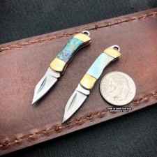 WORLD'S SMALLEST WORKING POCKET KNIFE Pearl Tiny REAL Blade Keychain Choose one picture