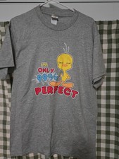 Vintage 1990s Single Stitch Tweety “99% Perfect” Graphic T-Shirt  Size Medium picture