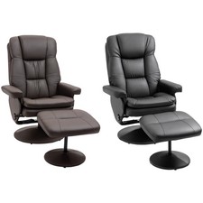 HOMCOM PU Leather Recliner Chair with Footrest Ottoman picture