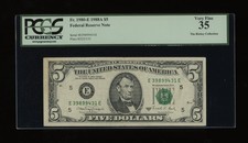DBR 1988-A $5 Richmond Fr. 1980-E PCGS 35 Serial E39899431E picture