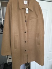 *** NWOT Gap Mens CAMEL TAN LIGHT BROWN Wool Blend Car Top Over Coat sz XXL*** picture