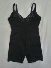 Maidenform 2045 Body Shaper Bodysuit Style- Vintage Chic Shapewear Black Sz 42DD picture