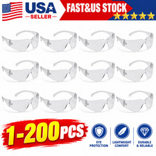 1-200 PAIR PACK Protective Safety Glasses Clear Lens Work UV ANSI Z87 Lot picture