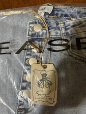 NWT Easel Women's Wide-Leg Light Wash Denim Jeans Button-Fly Stretch 5-Pocket S picture