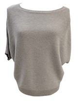 Quince Organic Cotton Cashmere Blend Link-Stitch Dolman Sweater Grey M picture