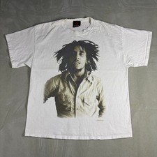 Vintage 2003 Bob Marley Zion Rootswear Graphic T-Shirt White Size XL picture