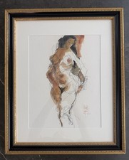 Vintage Framed Watercolor and Charcoal Nude Figure Study by Jack Laycox picture