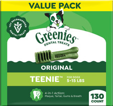 Greenies Teenie Natural Original Chicken Flavor Dental Dog Treats, 130 count picture