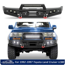 Front Bumper w/Winch Plate +Sensor Holes For 1992-1997 Toyota Land Cruiser LC80 picture