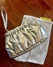 NWOT Vince Camuto Harlo Nylon Clutch in Silver Wristlet picture