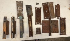 Antique Victorian Eastlake Pocket Door Hardware Mortise Lock Lot RH Co picture