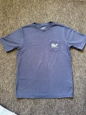 Vineyard Vines Boys Pocket Tee Navy Football Whale Logo Size M (12-14) picture