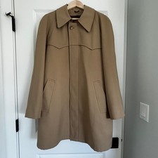 Vtg 1970s Sears The Mens Store Western Yoke Trench Coat Mac Jacket 42R picture