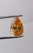 Moissanite Gemstone, Faceted Pear Cut Golden Moissanite, large sparkling 2.30 Ct picture