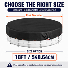 18FT 420D Waterproof Round Winter Pool Cover Above Ground Cable & Winch picture