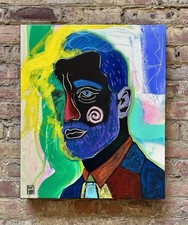 Original Painting Contemporary Abstract Portrait Fine Art Signed by Artist picture