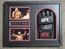 Georges St-Pierre Framed Autographed UFC Glove JSA COA 12x16 Shadow Box  picture