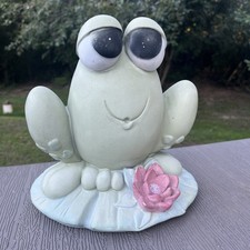 Vintage Precious Moments Frog And Flower Garden Statue ~ 1998 ~ Rare ~ picture