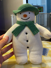 Vintage Eden The Snowman Plush Raymond Briggs Green Hat Scarf Stuffed Animal Toy picture