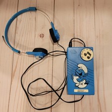 SMURFS Vintage AM Radio & Headset 1982 Nasta Solid State Radio RS-19 picture