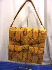 Vintage La Jeunesse Python Snake Box Hand Bag Adjustable Strap Compartments RARE picture
