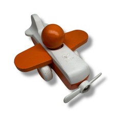 Hape Holding AG Made Switzerland Wood Orange Toy Airplane Hallwilerweg 2 Plane picture