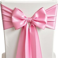 50 Pink Chair Sashes Satin Bows for Wedding Birthday Party 50,  picture