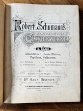 Antique 1880s Piano Sheet Music Bound Book Mozart Schumann Wagner Dresden picture