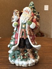 FITZ & FLOYD - CHRISTMAS LODGE  Santa Claus CENTERPIECE w/ BOX picture