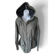 Columbia Womens Hooded Utility Jacket Olive Green Water Resistant Small picture