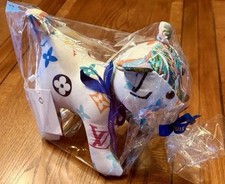 Vintage Luxe Up Plush Kitten With Louis Vuitton Silk Scarves picture