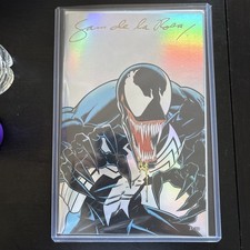 Venom Lethal Protector SDCC EX. Silver rainbow foil. Signed by Sam Del La Rosa  picture