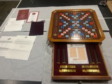 Beautiful Franklin Mint Scrabble Complete Set w/ COA, Looks Unplayed &Gift Ready picture