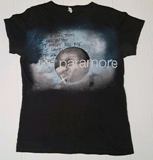 RARE Vtg 2008 PARAMORE Decode T Shirt Womens L Black Moon Lyric Twilight Band  picture